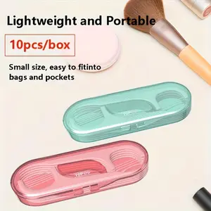 Each box contains 10 double-headed floss, complete with toothpick floss and tip, and comes in a choice of pink or green. This portable dental floss box is a travel must, which effectively removes food debris and cleans teeth. Floss Picks