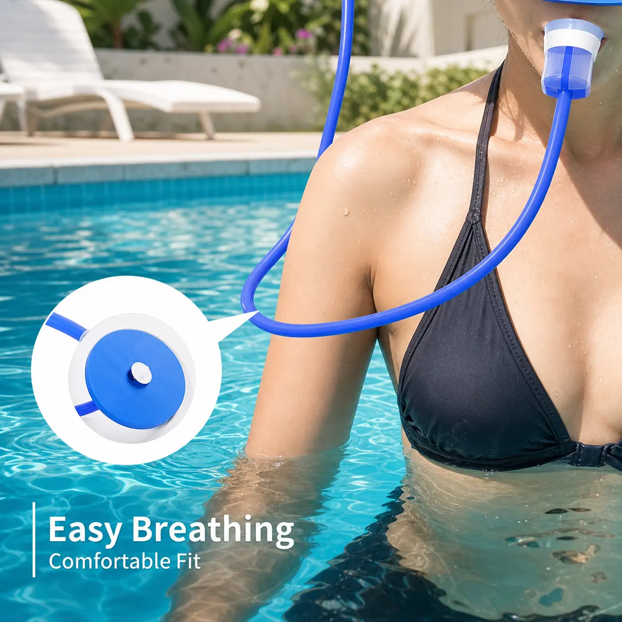 1 Count, Underwater Breathing Snorkel Tube with Silicone Mouthpiece for Swimming Training and Underwater Diving Activities