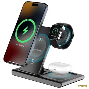 Multi-Function Foldable 3-in-1 Wireless Charger for iPhone, AirPods, and Apple Watch