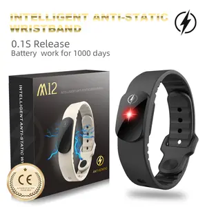 M12-SE Anti-static Silicone Bracelet for Men Women Fashion Waterproof Adjustable Winter Static Eliminator 250mm*15mm Wearable Gift