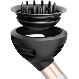 Large Round Volumizing Brush Attachment for Dyson Airwrap Stylers (HS01/HS05) - XL Oval Copper Hair Brush for Bouncy Blowout, Root Lift & Salon Curls (Upgraded Diffuser)