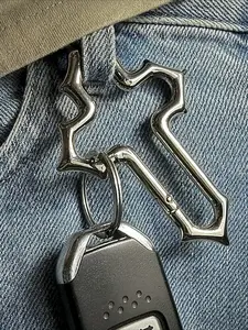 Trendy Punk Metal Hollow Cross Fashionable Alloy Keychain, Simple Design Unisex Multifunctional Backpack Pendant, Key Ring Gift for Men and Women