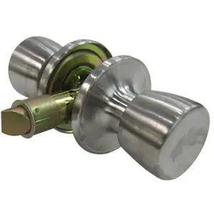 TULIP 221806 Tru-Guard Tulip-Style Knob Passage-Type Mobile Home Lockset, Stainless Steel Doorknob, Radius Plate Door Hardware (Sports Collectibles Accessory)