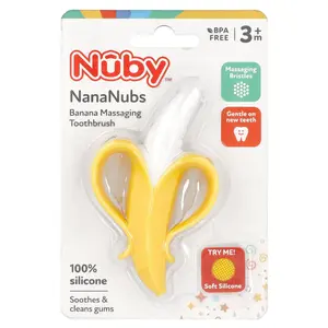 Nuby NanaNubs Banana Massaging Toothbrush, 3+ Months, 1 Brush