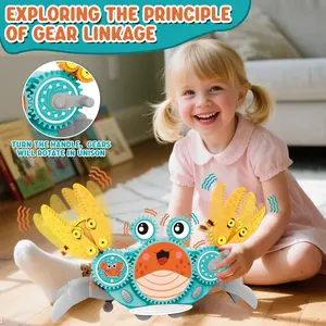 Children Gear Toy, Building Block Crab, Educational Learning Toy, Electric and Manual Dual Mode, Suitable for Boys and Girls over 3 Years
