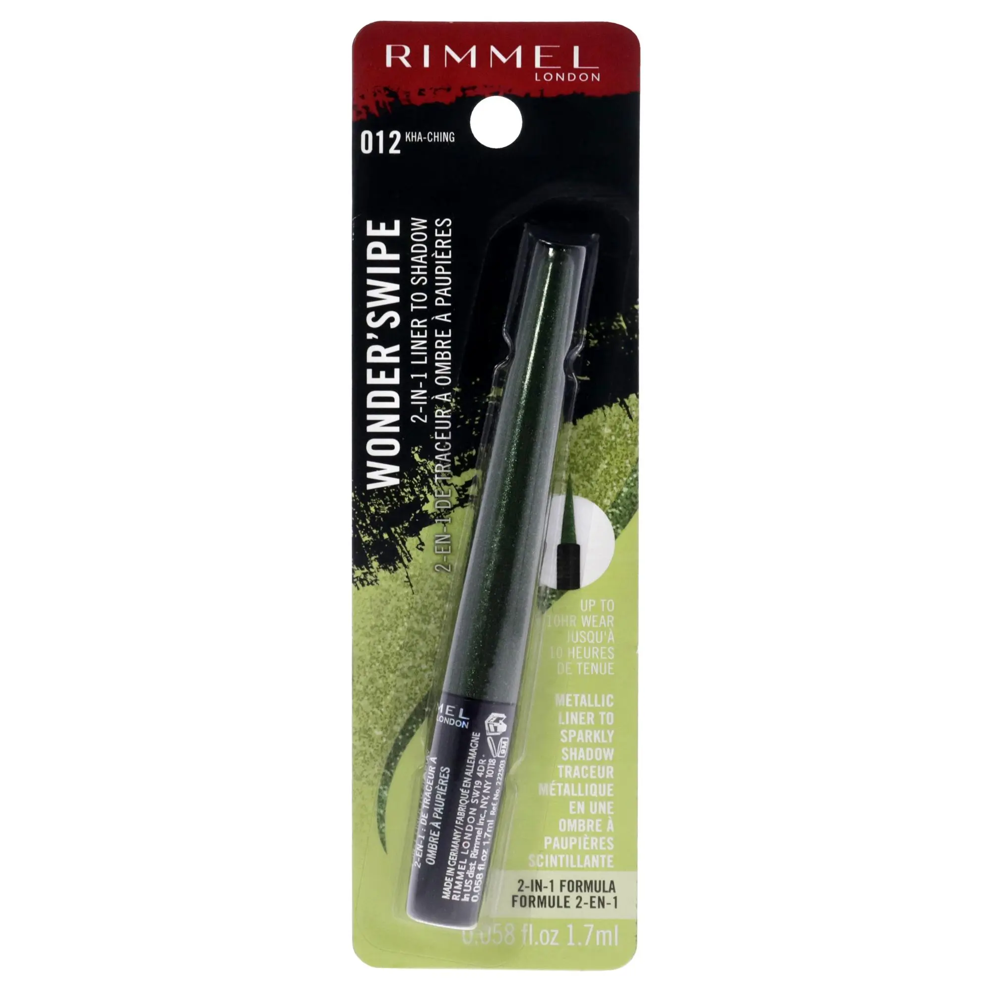 Rimmel London Wonder Swipe 2-in-1 Liner to Shadow Cosmetic, Women's Eyeliner - 012 Kha-Ching, 0.058 fl oz, Ideal to Apply Along Lashes, 2-In-1 Formula