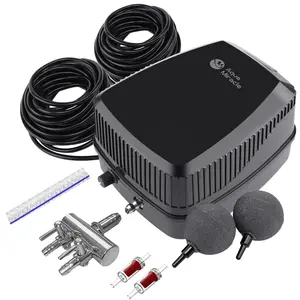 AquaMiracle Pond Aeration Kit Pond Air Pump Koi Pond Aerator for Outdoor Ponds, All-in-One Electric Pond Aeration System with Airline Tubing Air Stones Check Valves