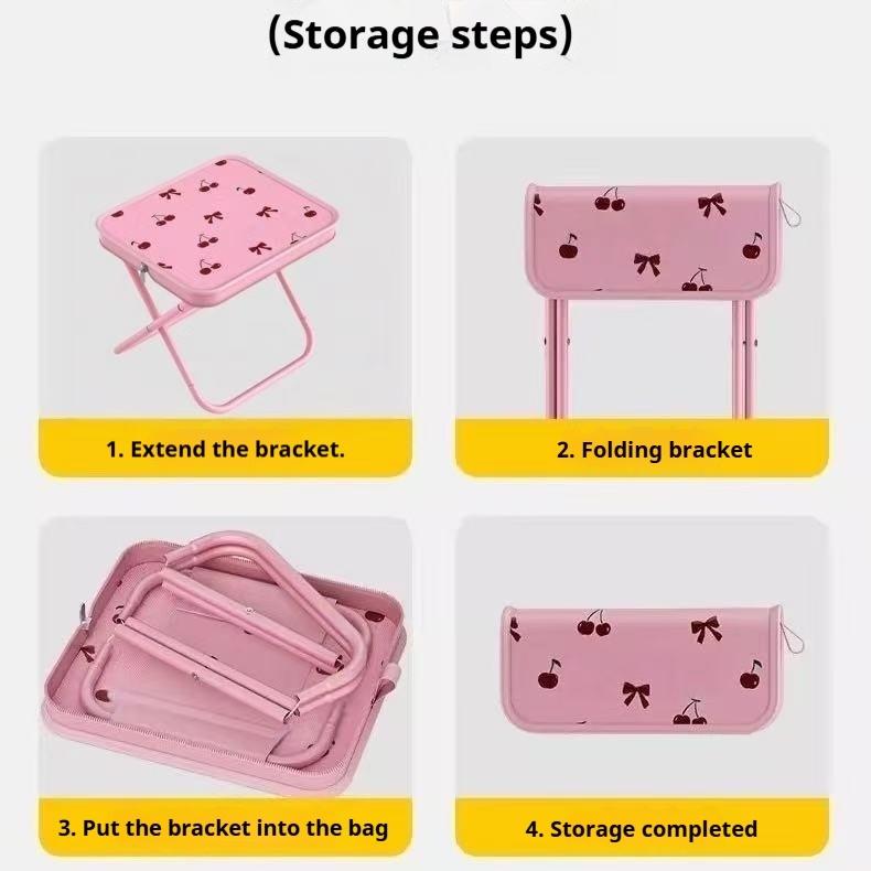 Outdoor Camping Chair Foldable Pencil Case Stool Portable Handbag Student Stool Queue Helper for Camping Studying Golden Triangle Structure Stable Design