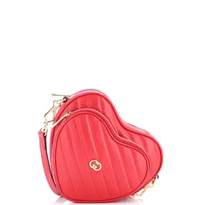 Pre-owned GUCCI Leather Shoulder Bags Interlocking G Heart Shoulder Bag Diagonal Quilted Mini by Rebag
