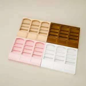 Miniature Wooden Dollhouse Furniture Set, 1:12 Scale Three-Tier Four-Drawer Display Cabinet with Storage Options, Perfect for Collectors & Birthday Gifts