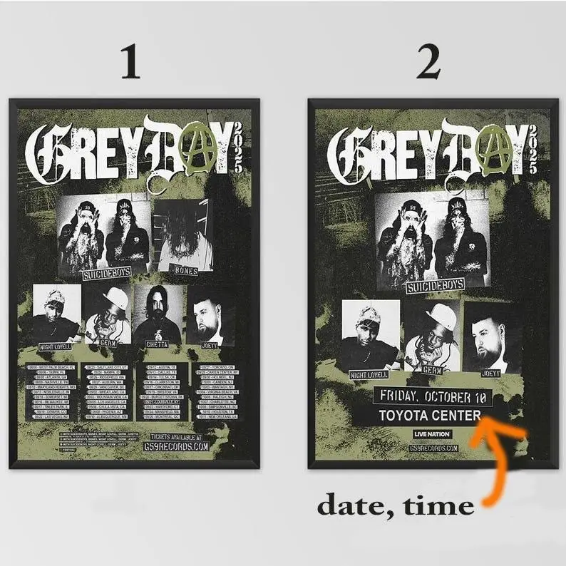 Suicideboys 2025 Grey Day Tour Poster