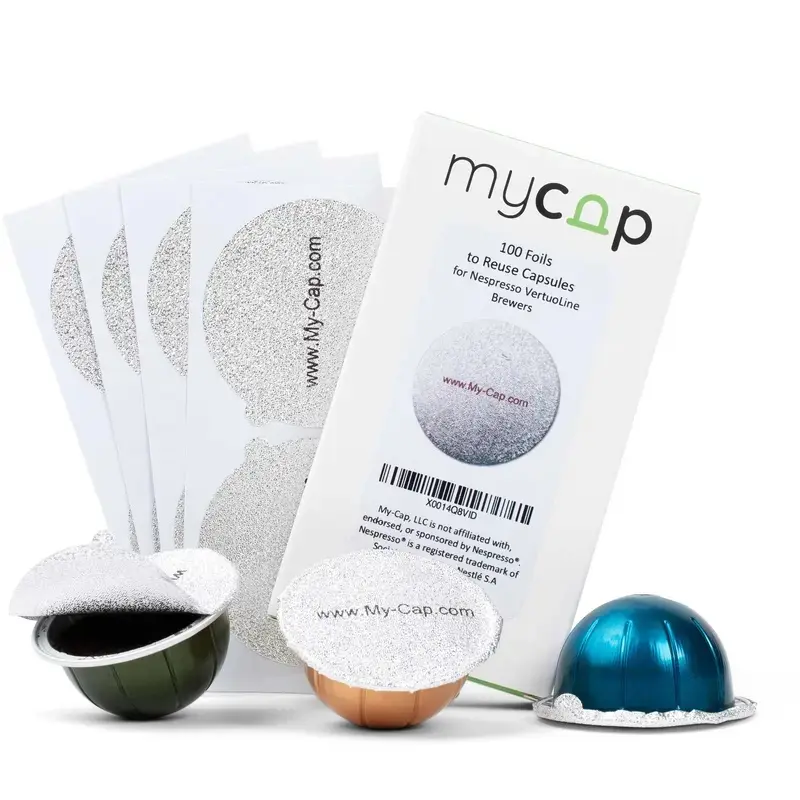 My-Cap's 100 Pack to Reuse Capsules for Nespresso Vertuoline Brewers Users