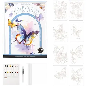 3 fold Watercolor Painting Book, Portable Watercolor Pad for Painting, Drawing, Travel Art, and Creative Journaling (Butterfly Dance)