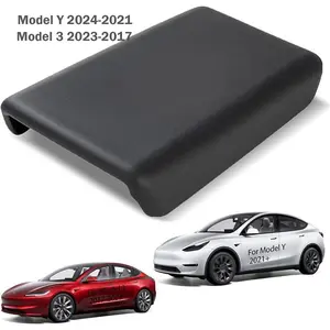SIGLIN Model Y Armrest Cover for Tesla Model Y 2024-2021 and Model 3 2023-2017(TPE)-2026 Center Console Cover for Tesla Model Y Juniper 2025 & Model 3 Highland Accessories Car Interior Set Car Interior Kit
