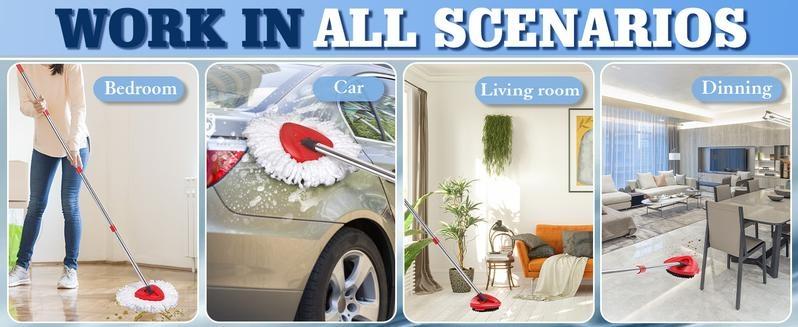 5-Pack Reusable Mop Head Replacement for O Cedar Easywring 1-Tank System, Microfiber Spin Mop Refills Compatible with Vileda 2-in-1 Turbo Triangle Brush Household Items