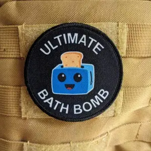 Ultimate bath bomb meme 3" circle removable morale patch with hook and loop backing