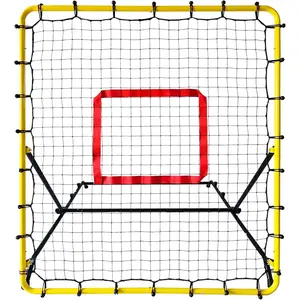 Baseball & Softball Rebounder Net, 4x4.5 Ft Pitching and Fielding Rebounder net, Baseball Bounce  Trainer Pro with 4 Adjustable Angles and 4 Rubber Feets