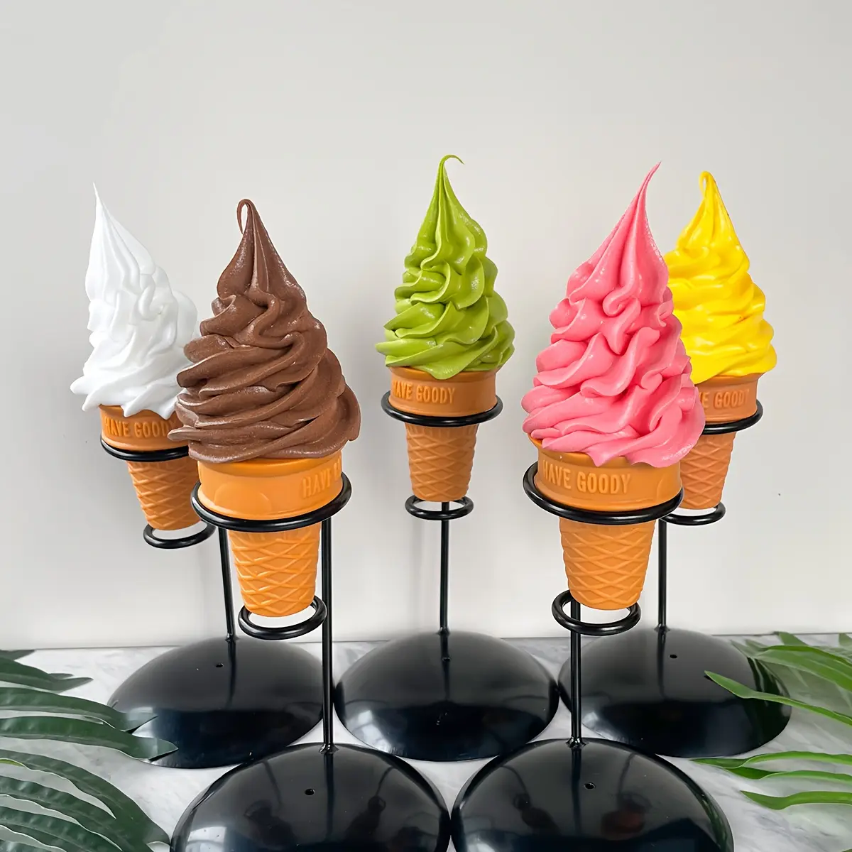 CNEZOMP Pretend Ice Cream Cone Model Set - Realistic Soft Ice Cream Dessert, Durable Thermoplastic Polyurethane Material, Vibrant Colors for Photography Props, Home Decor & Modern Visual Marketing, Ice Cream Decor