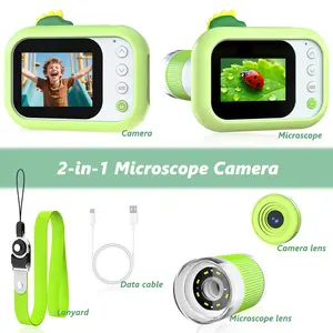 Children's Microscope, 1000x HD With Screen, 2.4-inch Screen For Intuitive Observation And Recording, Handheld, Portable And Rechargeable, All-in-one Photo And Video, Educational Toy Designed For Students Aged 4-12