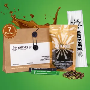 Natener Portable Green Burn Instant Coffee - 7-Pack,87.5% Arabica Coffee & 12.5% Green Coffee Bean Extract - Boosts Alertness, antioxidants and metabolism -  Beverage Natural