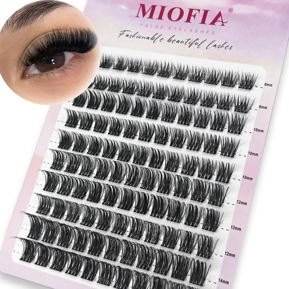 3D Natural Individual False Eyelashes, Faux Lashes, Eyelash Extensions, DIY D Curl Segmented Lashes, 110 Clusters 8-14mm Long Mixed Set, Beginner Friendly, Eye Makeup Supplies For Women & Girls