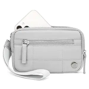 Sporty Wristlet Pouch Wrist Wallet for Women Solid Color Zipper Design with Multi Card Slots ID Window and Hand Strap Large Capacity Casual Clutch Purse for Daily and Active Use gym bag