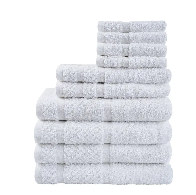 10 Piece Towel Set with Upgraded Softness & Durability in White