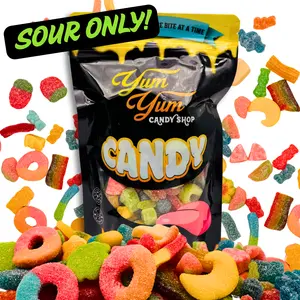Ultimate Sour Gummy Candy Mix Chewy Snack Variety Gummies Sour Wild Cherry