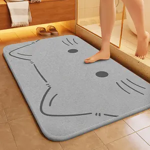 Soft Diatomite Bathroom Mat Instant Water Absorption Non-Slip Quick Dry Door Mat for Home Toilet Entrance