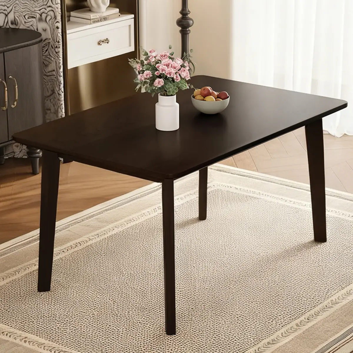 Espresso + MDF + Rubber Wood + Farmhouse + Minimal