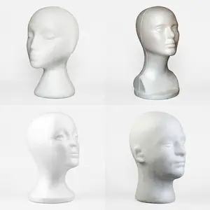 Multi-Purpose All-in-One Foam Mannequin Head Display Stand - Non-Slip Smooth Surface for Wigs, Hats, Glasses, Jewelry & Caps - Ideal for Home, Salon, Shop or Store Use