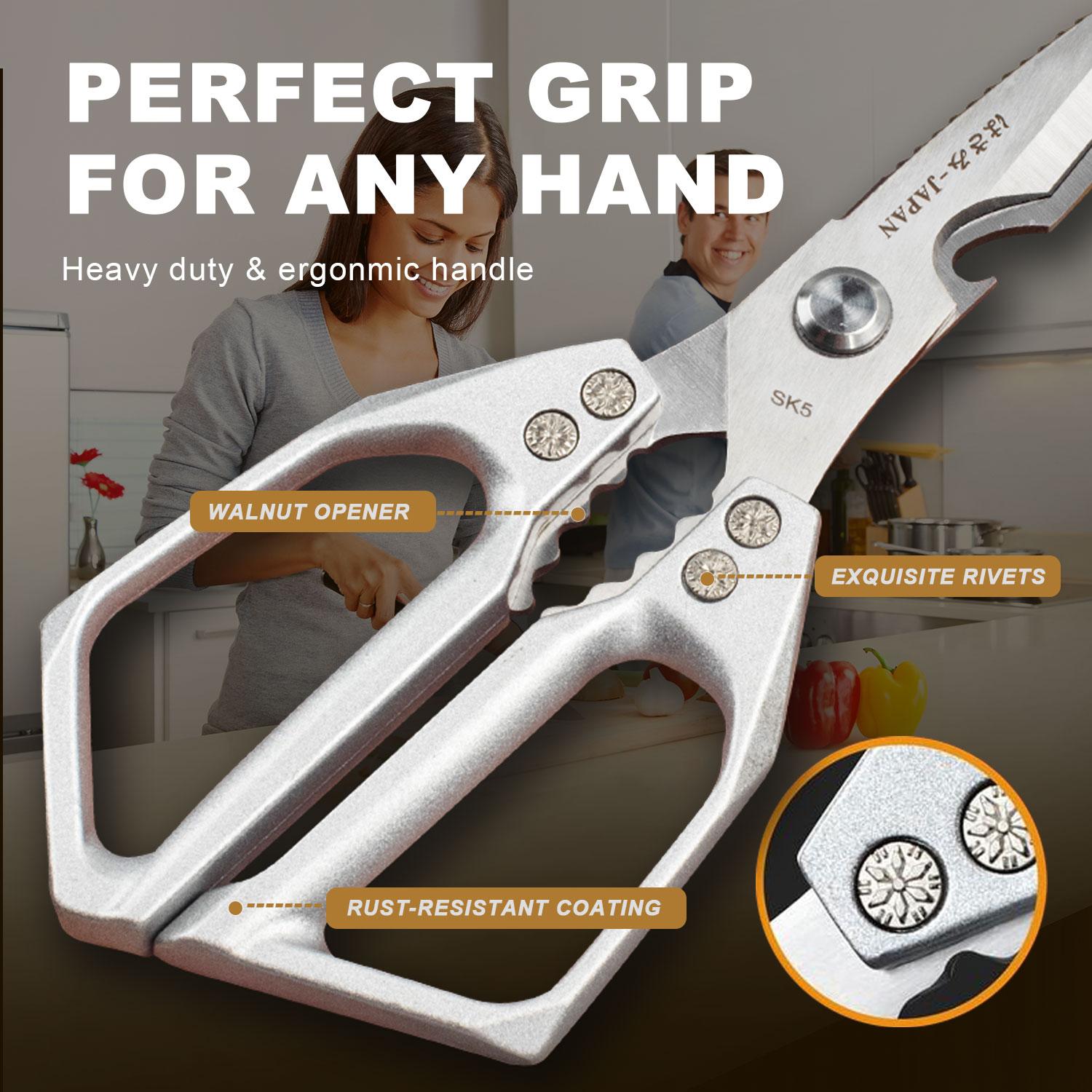 Kitchen Scissors All Purpose, Stainless Steel Heavy Duty Kitchen Shears, Dishwasher Safe Poultry Scissors for Chicken Bones, Meat, Fish & Vegetables, Sharp Japanese Cooking Scissors, Gift Kitchen Scissors All Purpose, Stainless Steel Heavy Duty Kitchen Shears, Dishwasher Safe Poultry Scissors for Chicken Bones, Meat, Fish & Vegetables, Sharp Japanese Cooking Scissors, Gift