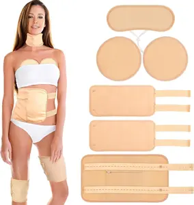 6 Pcs Castor Oil Pack Wrap Organic Cotton for Liver Detox, Stomach, Belly, Neck, Breast & Entire Body, Reusable Pads Kit for Hot/Cold Compress with Adjustable Elastic Strap, Waterproof & anti Oil Leak