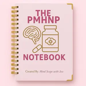The PMHNP Notebook by Mind Scope with Jess - Pink Cover, Gold Accents, Ideal for Note-Taking and Organizing
