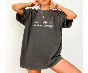 Mentally I'm At the Cottage Shirt, BookTok Aesthetic Shirt, Cozy Romance Reader Gift, Heated Rivalry Inspired Shirt, Romance LGBT Fan Gift Heated Movie Rivalry Shirt, Gift For Christmas, Movie Gift