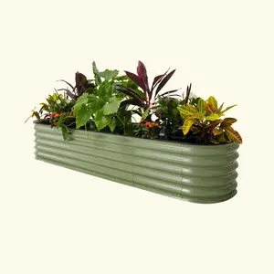Vego Garden 17" Tall 9 in 1 8ft X 2ft Metal Raised Planter Bed for Vegetables Flowers Ground Planter Classic Design Easy Access