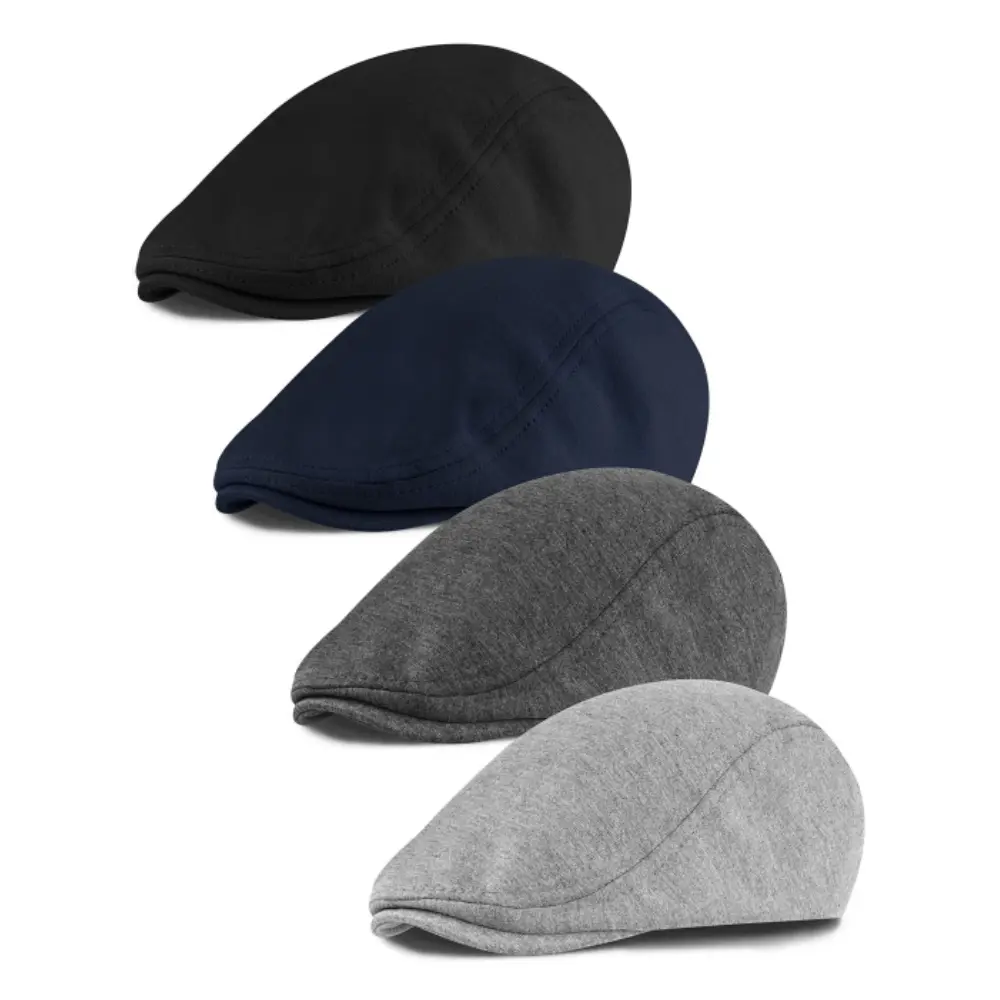 4 Pieces Newsboy Men's Hat Newsboy Cap Flat Cap Soft Stretch Fit Men Cap Cabbie Hunting Cap for Men Outdoor Daily Use
