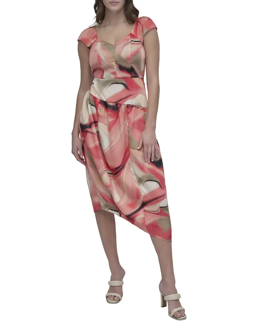 DKNY Printed Asymmetrical Dress