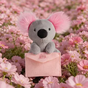 Valentine's Day Koala Plush Toy Stuffed Animal, Cute Romantic Decor for Room, Ideal for Birthdays, New Year, Mother's Day, Weddings