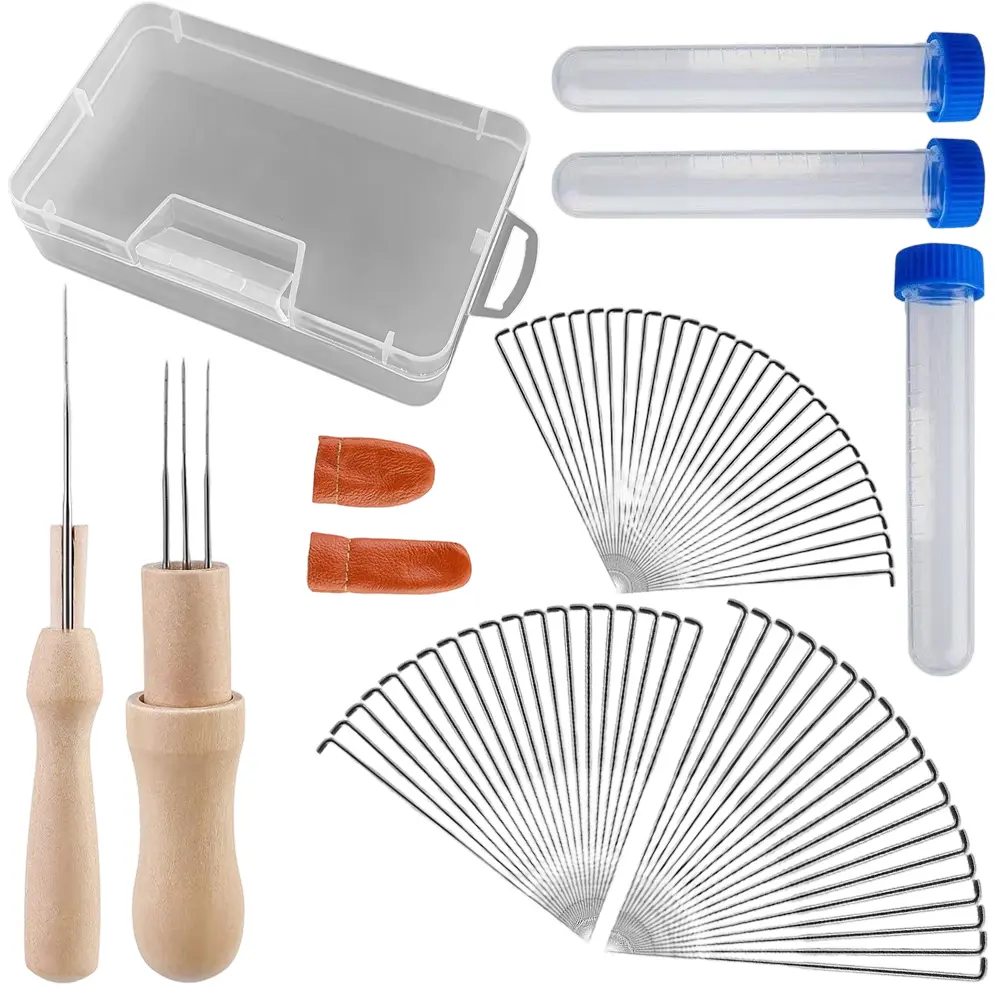 77 Packs Needles Wool Felting Needles Tools Needle Felting Supplies Felting Tools Needle Felting Tool with Different Sizes Felting Needles for Beginner Professional