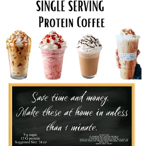 On the Go Coffee Protein (15 Grams) Single Serving Beverage. These on the go coffee is a great way to start your morning off. Easy to make, Protein packed, and has 85MG Caffeine. These coffee's are not sugar-free