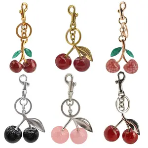Crystal Cherry Pendants, Suitable for Coach Bags, Women's Handbags, Shoulder Bags, and Keychain Accessories