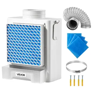 【Summervibes】VEVOR 3-in-1 Indoor Dryer Vent Kit,Premium ABS Material with Water Drawer Fits 4 inch Exhaust Port, Smart Overheating Reminder Exhaust Hood & with 4 Purification Pads,For Electric Clothes Dryers