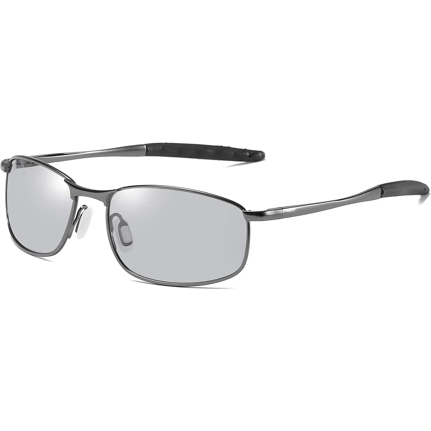 FEISEDY Photochromic Polarized Square Sunglasses Photosensitive B2444 | Automatically darken in sunlight, 99% UV400 protection, Durable & lightweight, Driving, Fishing, Climate Pledge Friendly