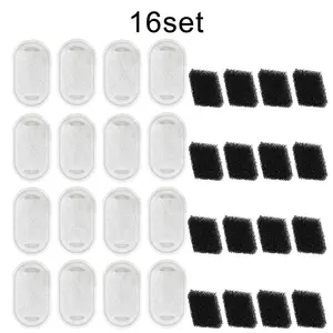 16/30Set Cat Water Dispenser Replacement Filters , Stainless Steel Pet Water fountian Filter Cartridge, Fits 2.2L Dog and Cat Water Dispensers, Water Fountain Filters