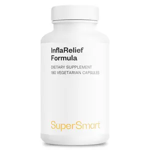 Supersmart - InflaRelief Formula - with Tumeric Curcumin, Bioperine, Quercetin & Bromelain | Non-GMO & Gluten Free - 180 Vegetarian Capsules