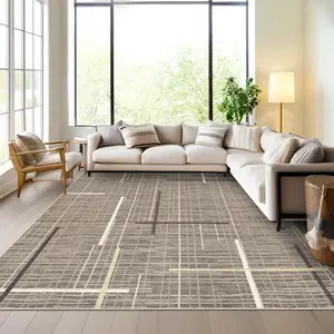 Contemporary Geometric Washable Non-Slip Carpet Runner for Hallway Ultra-Thin Foldable Striped Indoor Rug Stain-Resistant Soft Carpet Strips