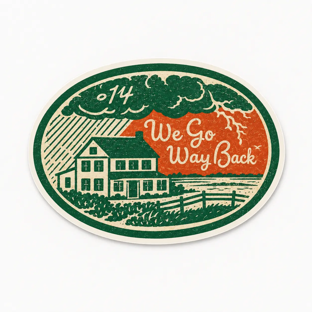 We Go Way Back Vintage Farmhouse Sticker - Retro Oval Badge Decal | Nostalgic Friendship Gift for Laptop Water Bottle campingessentials