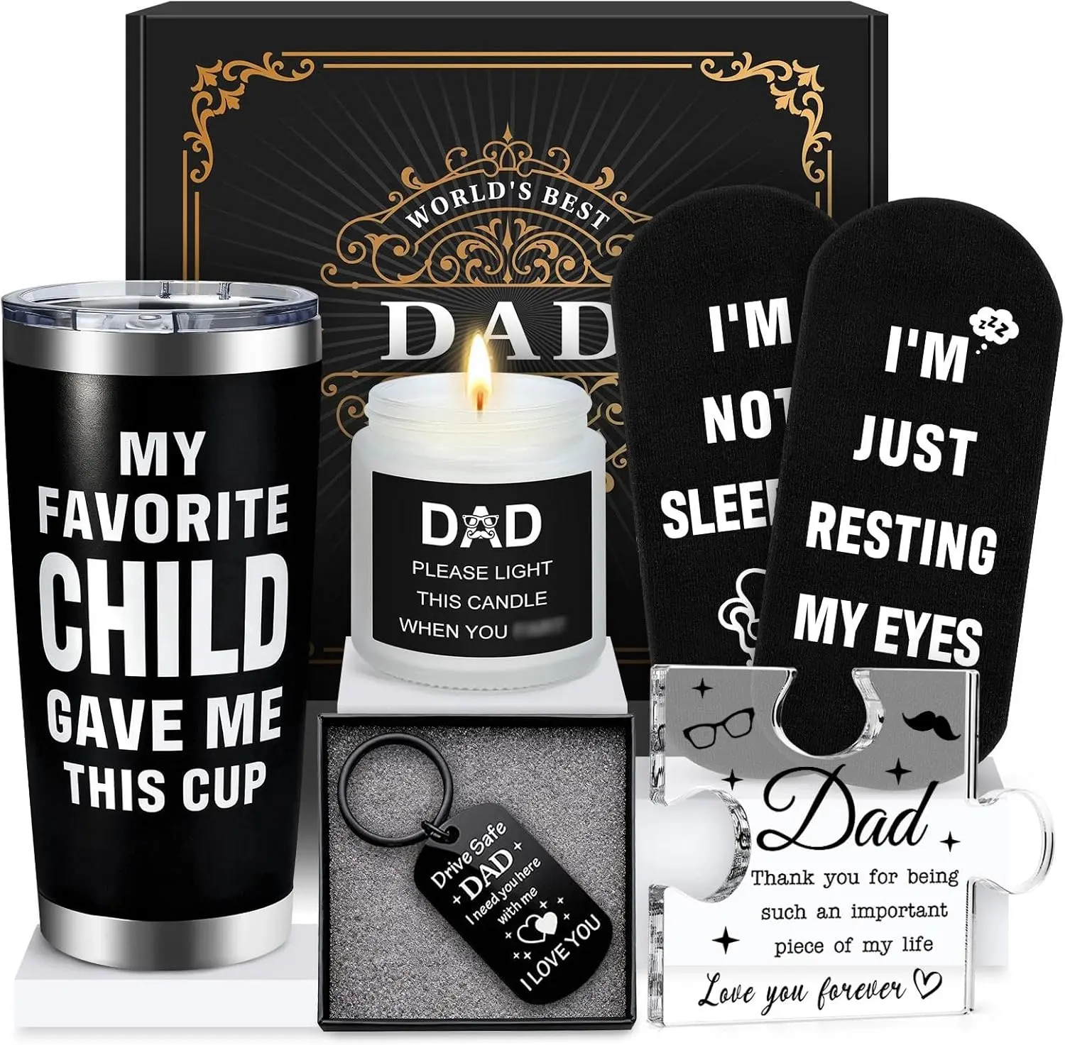 Halloween Fall Giftfor Dads Birthday Funny Dad Gifts from Daughter Son Kids Cool Father Happy Birthday Gift Ideas for Dads Presents Basket for Best Dad Ever, Daddy Father Gift Stuff for Christmas, Fathers Day