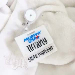 Custom Glitter Name + Title Badge Set